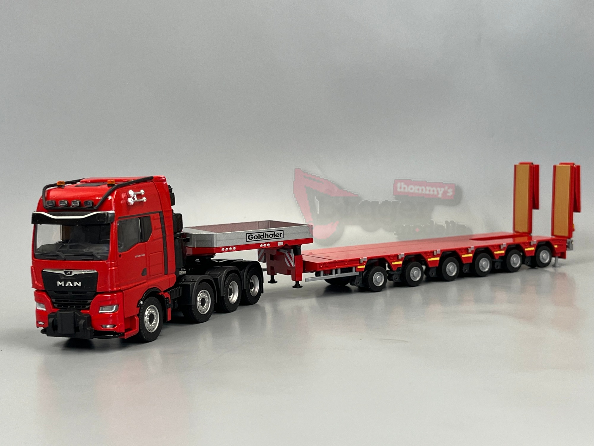 80256 -Conrad - MAN TG GX Schwerlastzugmaschine mit GOLDHOFER Arcus PK6 6achs Tieflader