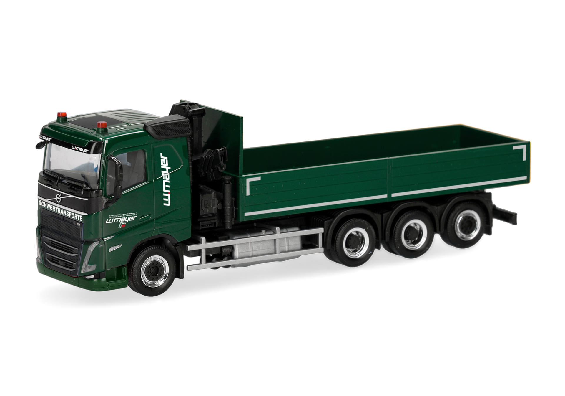 321693 -Herpa - Volvo FH 2020 Flachdach Pritschen-LKW 4achs mit Ladekran "Mayer Zweibrücken"