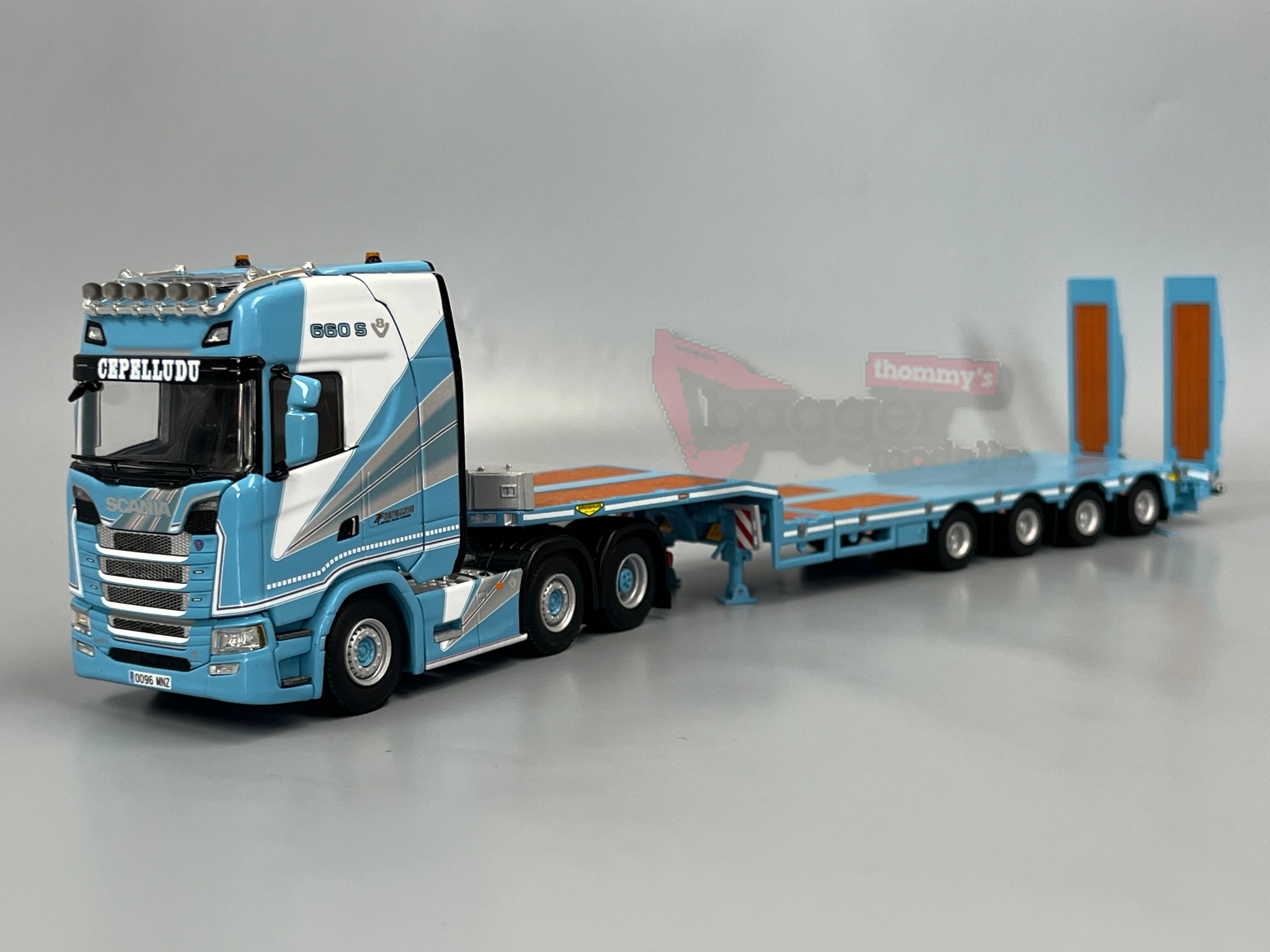 01-5147 - WSI - Scania S Highline 6x2 mit 4achs Semitieflader - Cepelludo - ES