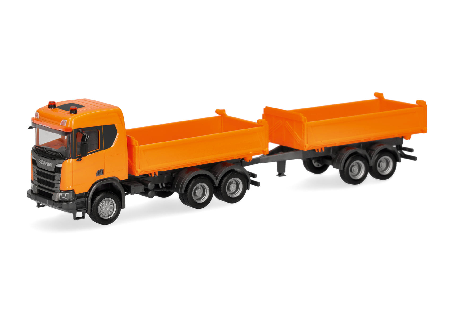 321679 -Herpa - Scania CR ND XT Baukipper-Hängerzug, kommunalorange