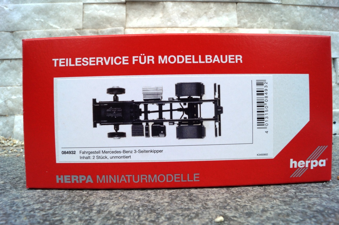 084932 - Herpa - Zubehör Teileservice  Fahrgestell Mercedes-Benz Atego 3-Seiten Kipper